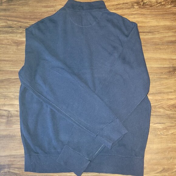 Polo Ralph Lauren Shirt Mens Medium Navy Blue 1/4 Zip Up Pullover Viscose Blend - Picture 10 of 16